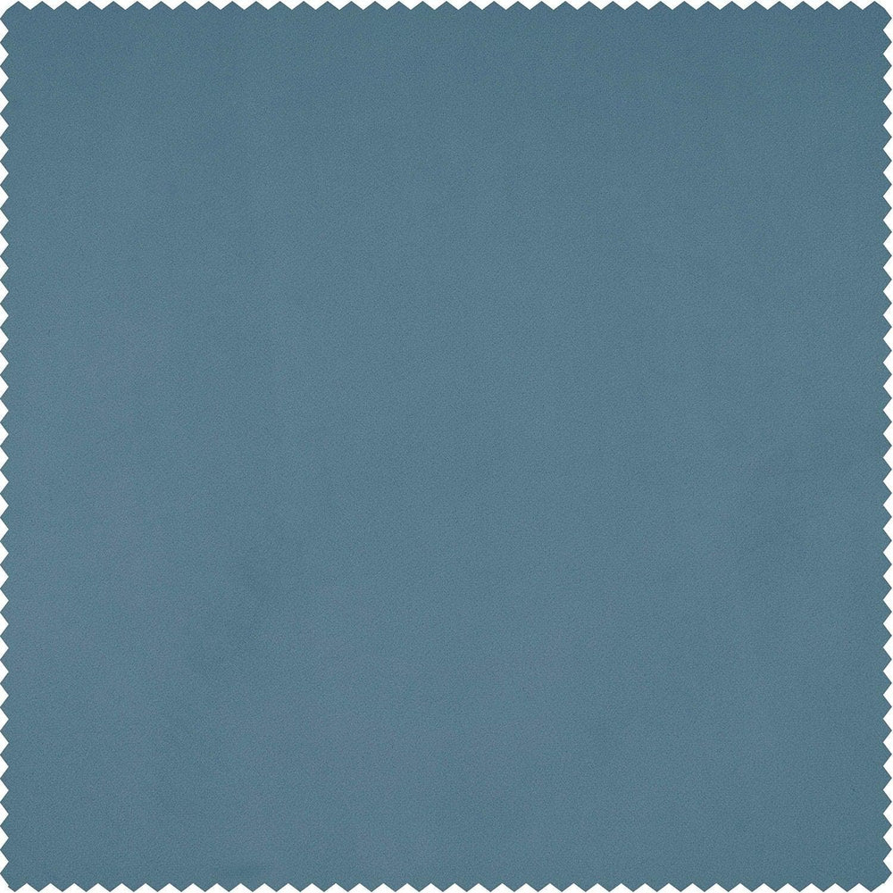 Light Blue Heritage Plush Velvet Custom Curtain - HalfPriceDrapes.com