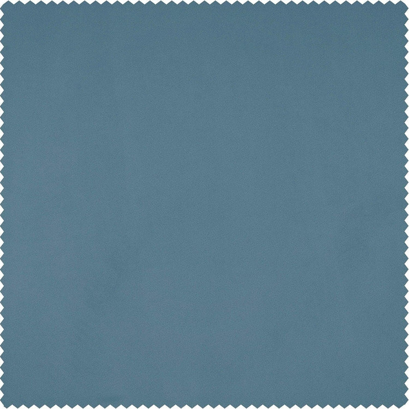 Light Blue Heritage Plush Velvet Custom Curtain - HalfPriceDrapes.com