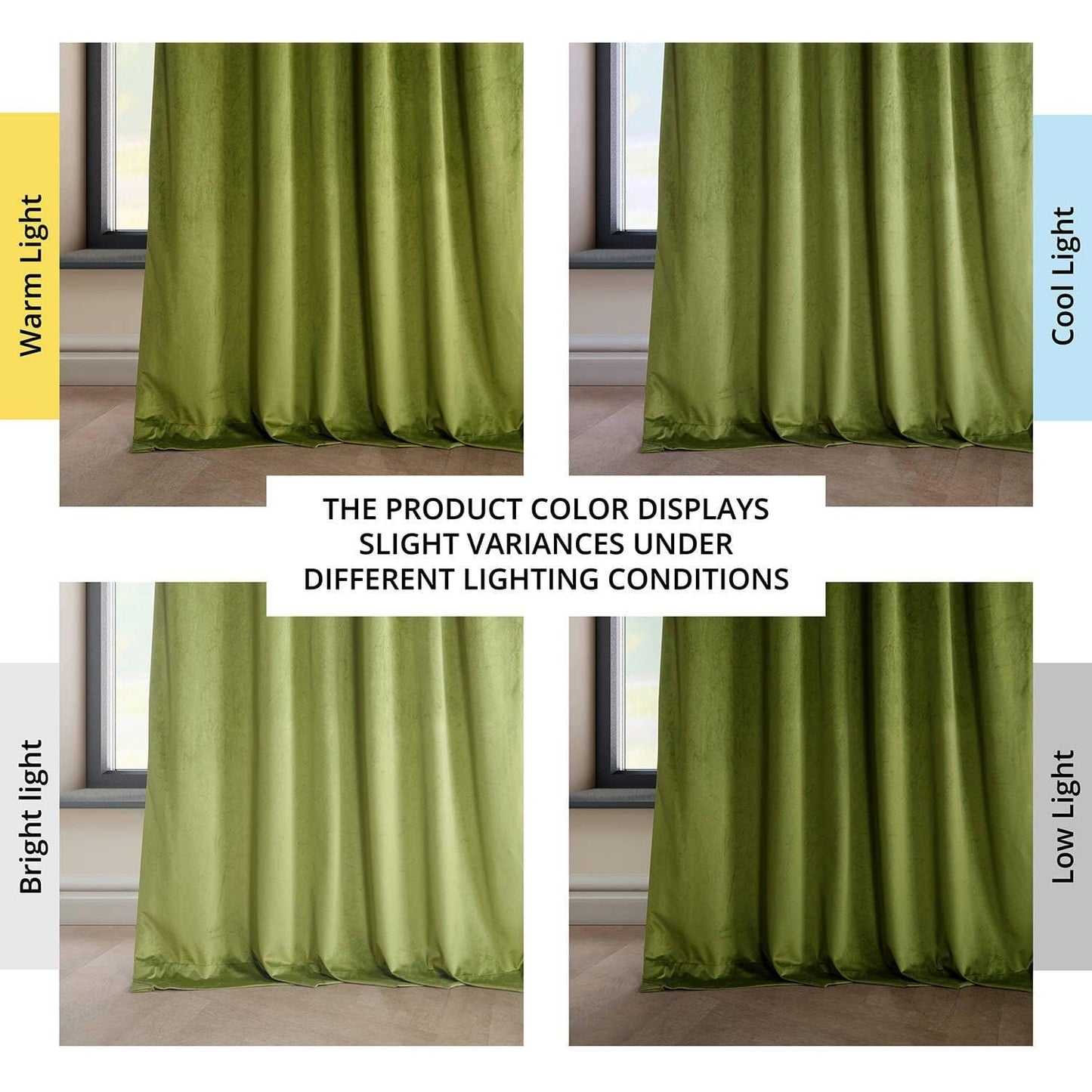 Dark Yellow Green Heritage Plush Velvet Curtain - HalfPriceDrapes.com