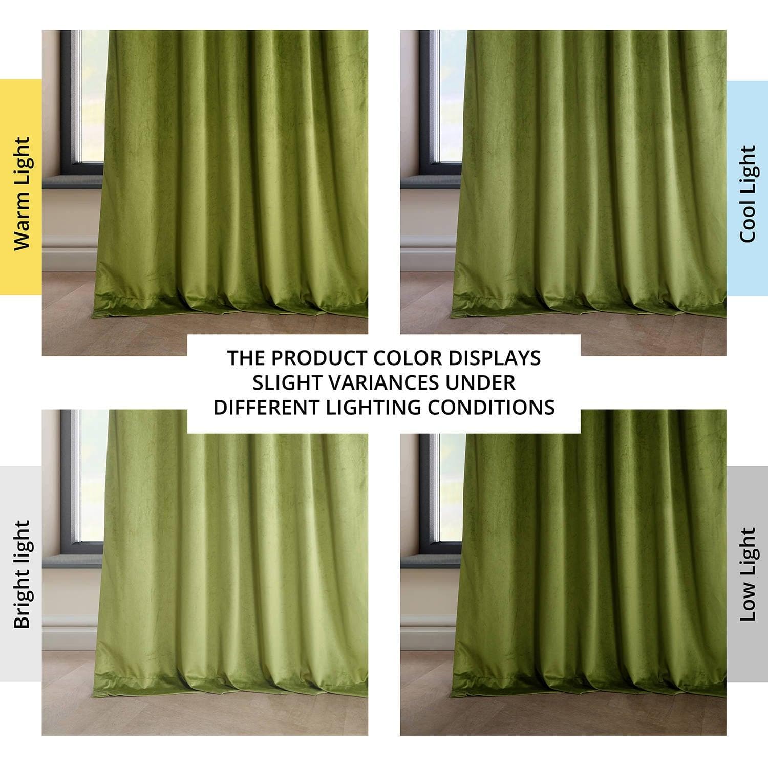 Dark Yellow Green Heritage Plush Velvet Curtain - HalfPriceDrapes.com