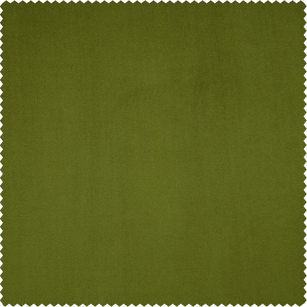 Dark Yellow Green Heritage Plush Velvet Custom Curtain - HalfPriceDrapes.com