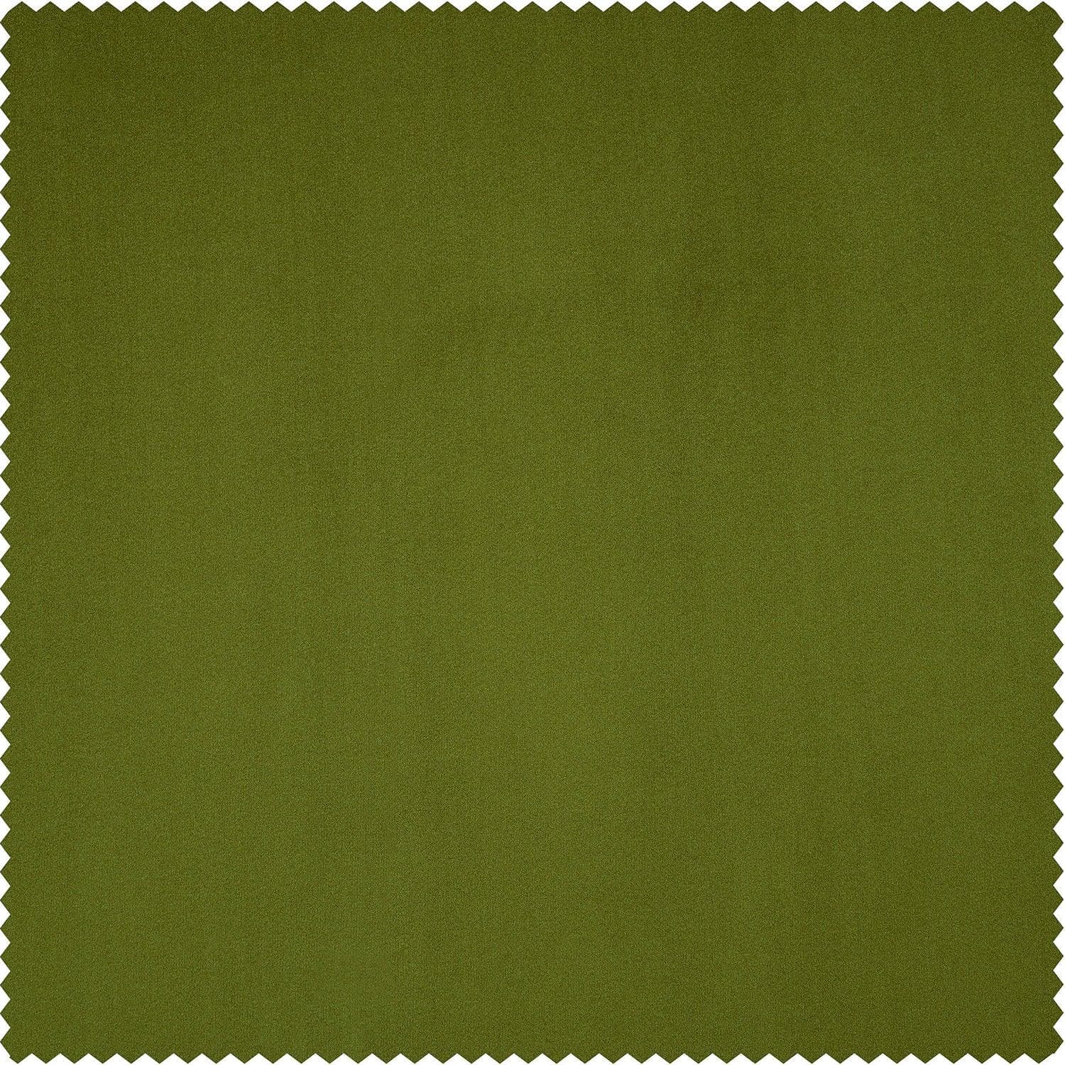 Dark Yellow Green Heritage Plush Velvet Room Darkening Curtain