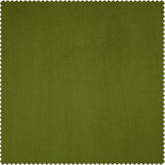 Dark Yellow Green Heritage Plush Velvet Room Darkening Curtain