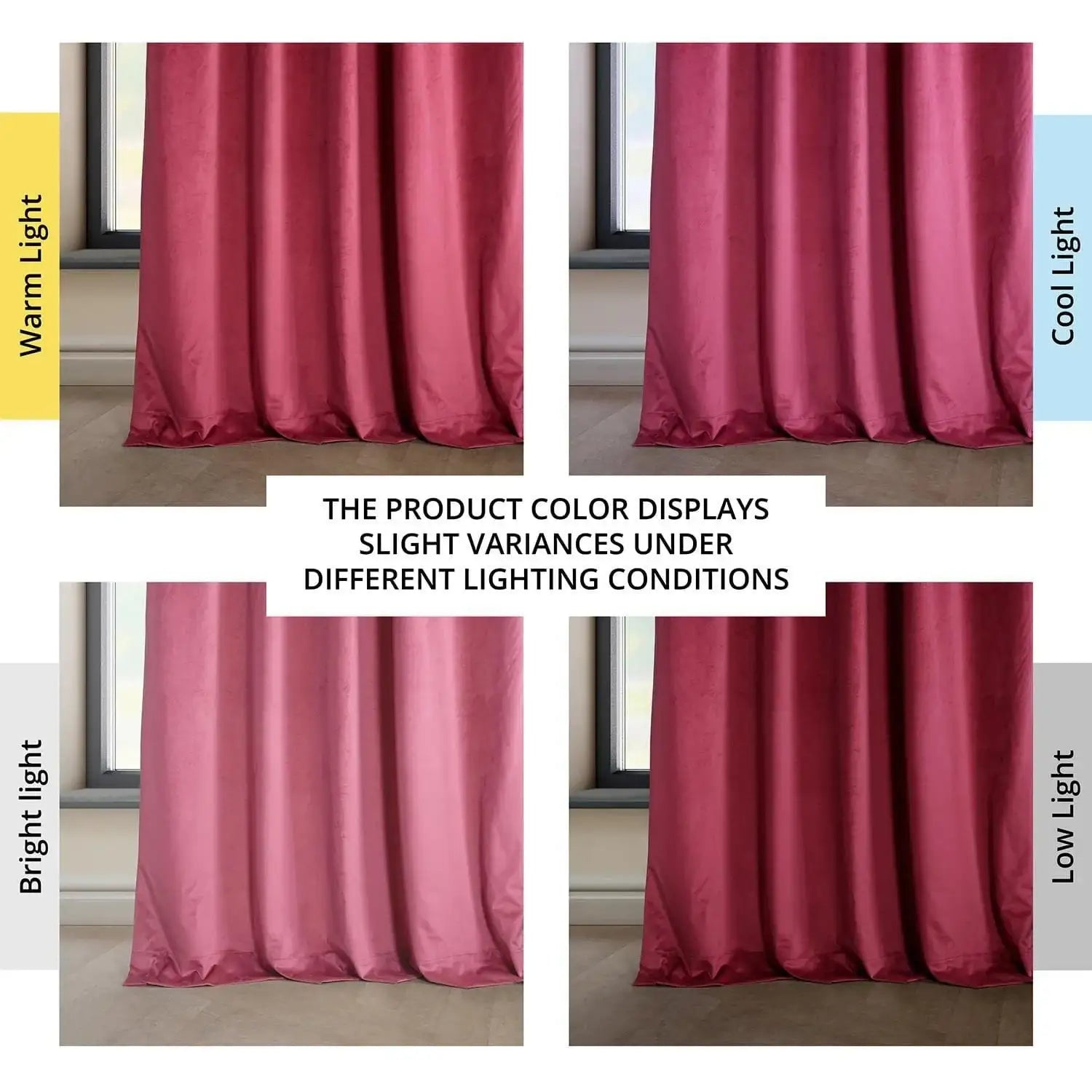 Dark Pink Heritage Plush Velvet Room Darkening Curtain | Half