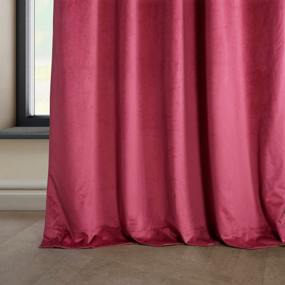 Dark Pink Heritage Plush Velvet Custom Curtain