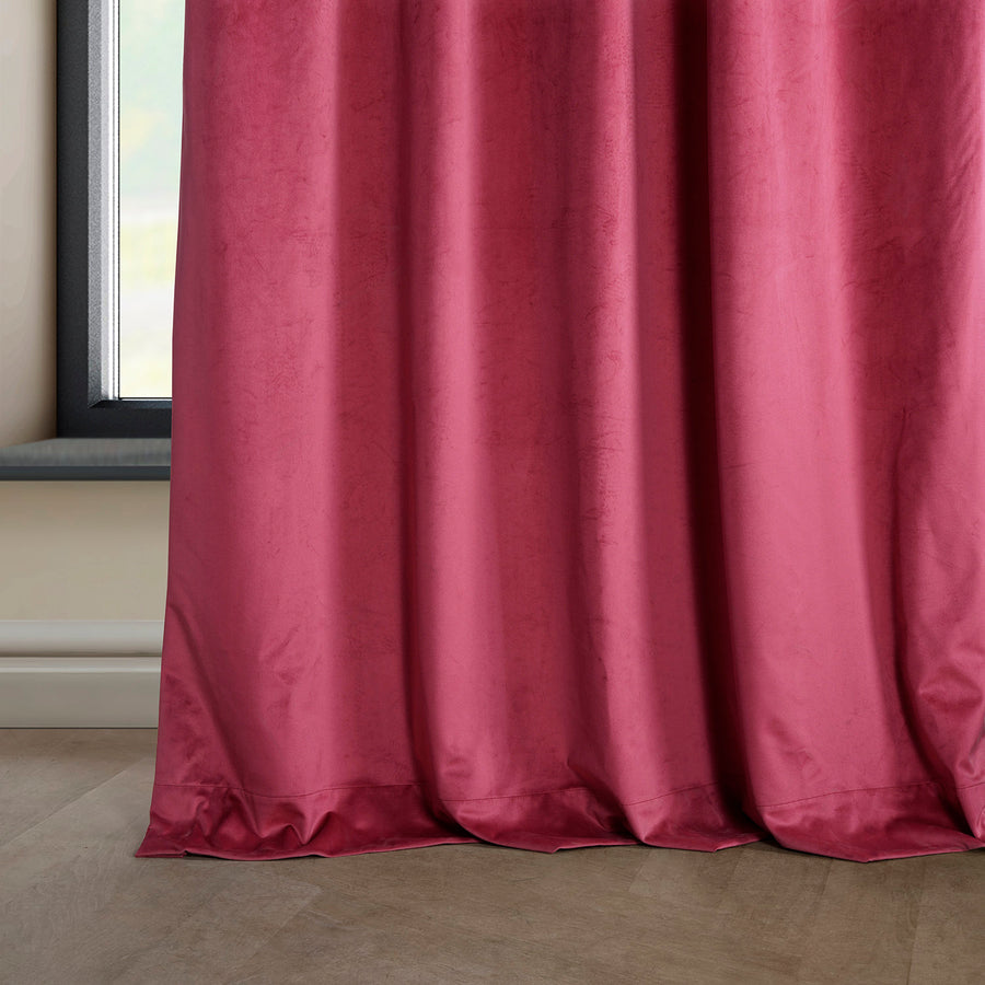 Dark Pink Heritage Plush Velvet Custom Curtain