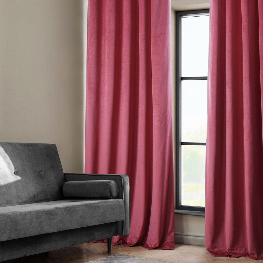 Dark Pink Heritage Plush Velvet Custom Curtain - HalfPriceDrapes.com