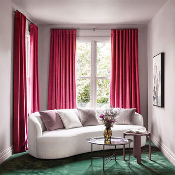 Dark Pink Heritage Plush Velvet Room Darkening Curtain