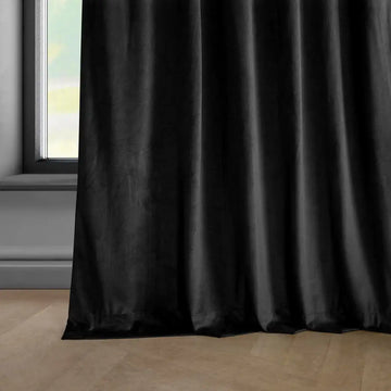 Black Heritage Plush Velvet Custom Curtain