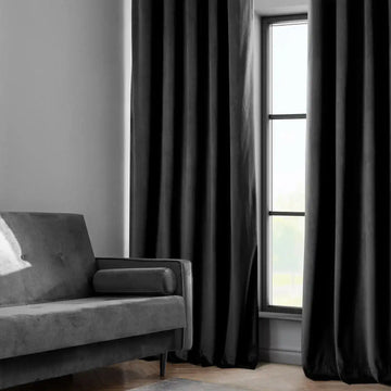 Black Heritage Plush Velvet Custom Curtain