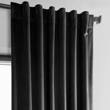 Black Heritage Plush Velvet Curtain - HalfPriceDrapes.com