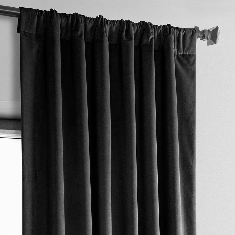 Black Heritage Plush Velvet Curtain - HalfPriceDrapes.com