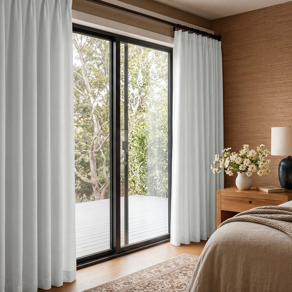 Misty White Signature Plush Velvet Hotel Blackout Curtain