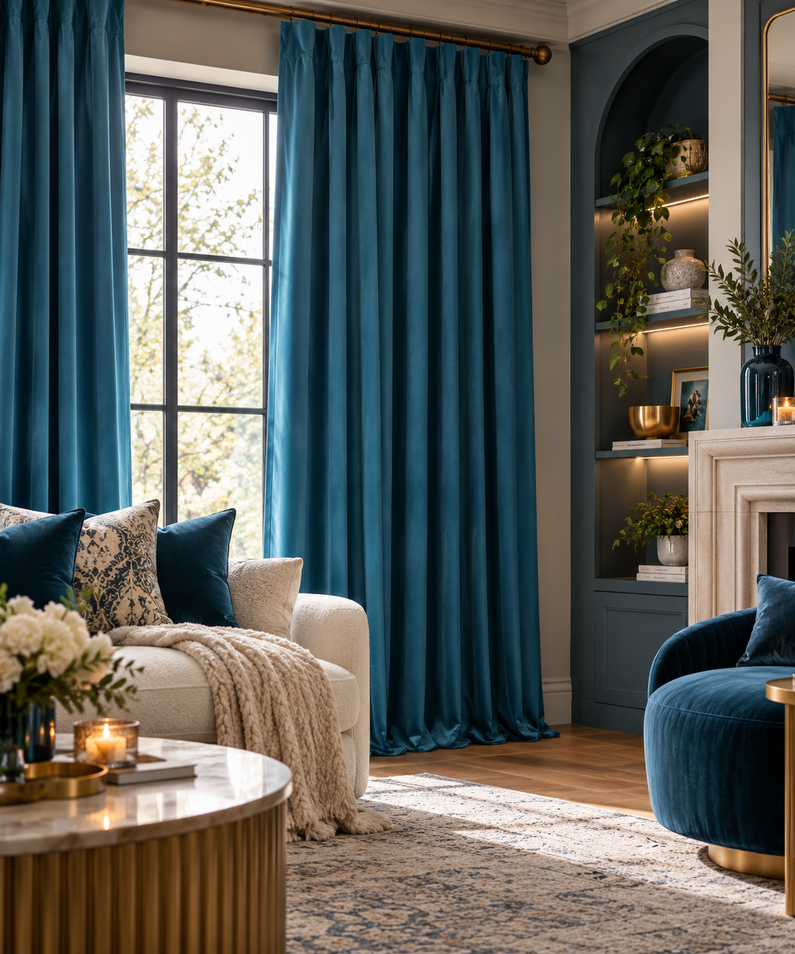 Velvet curtains