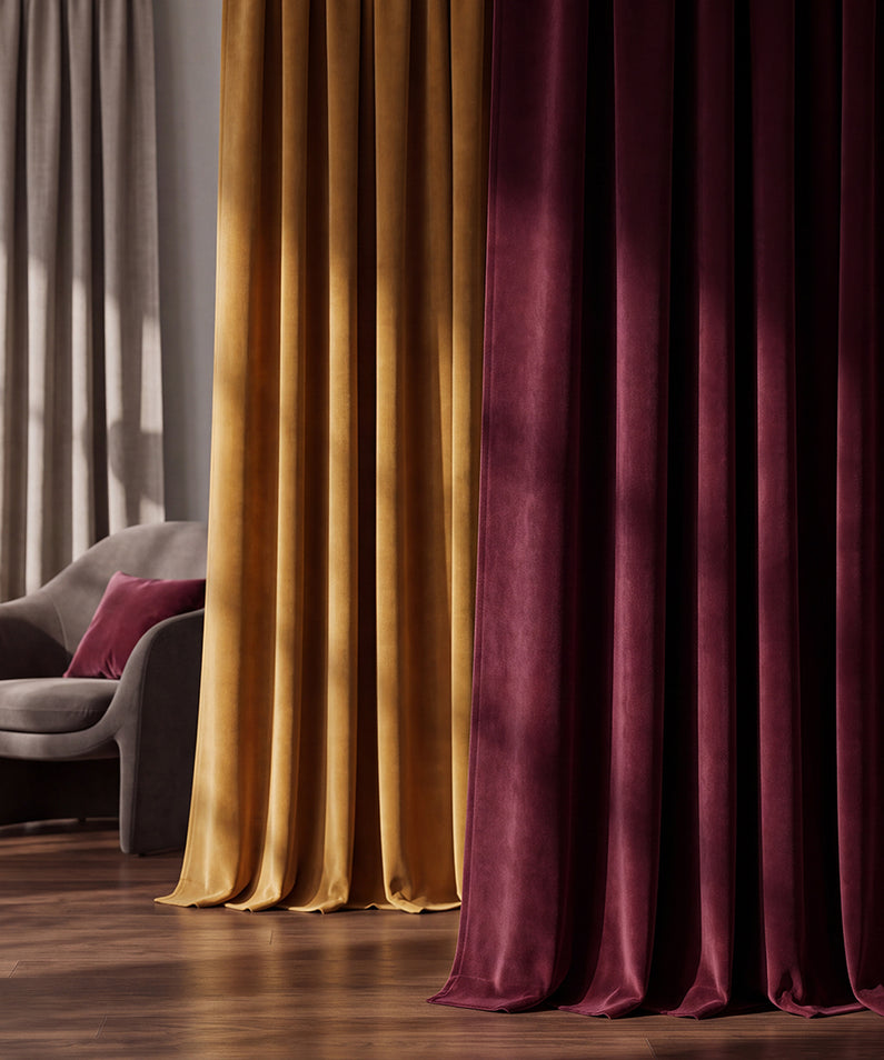 Warm Tones: A rich mix of golden amber, deep berry, and warm neutrals creates an inviting palette with plenty of depth and drama.