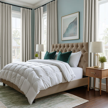 Warm White Performance Linen Custom Curtain