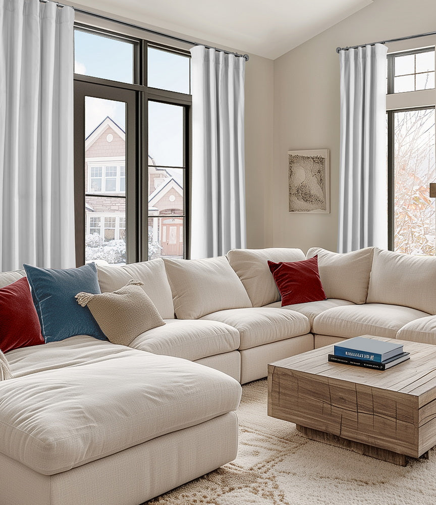 Whisper White Solid Cotton Custom Curtain