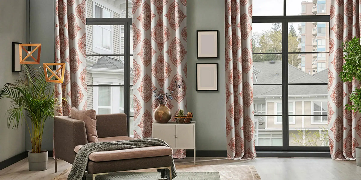 Urban Loft Living Room — Henna Print at the Industrial Windows
