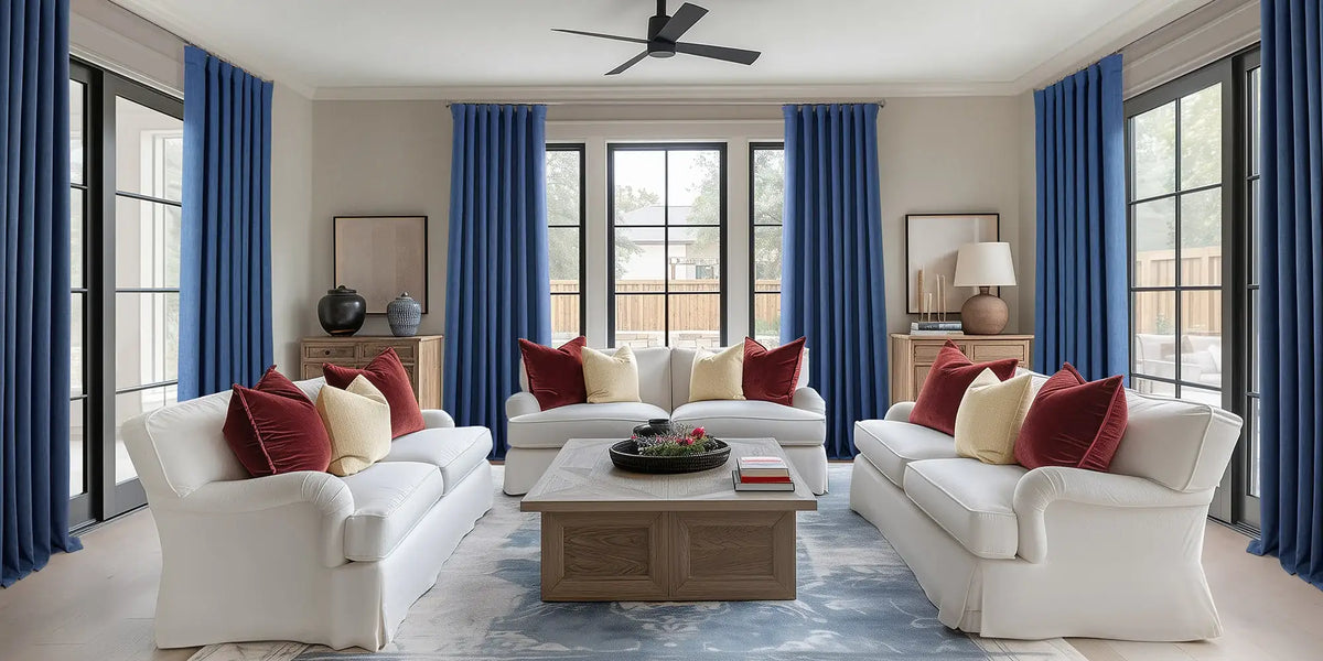 Transitional Living Room — Blue That Brings the Room Together