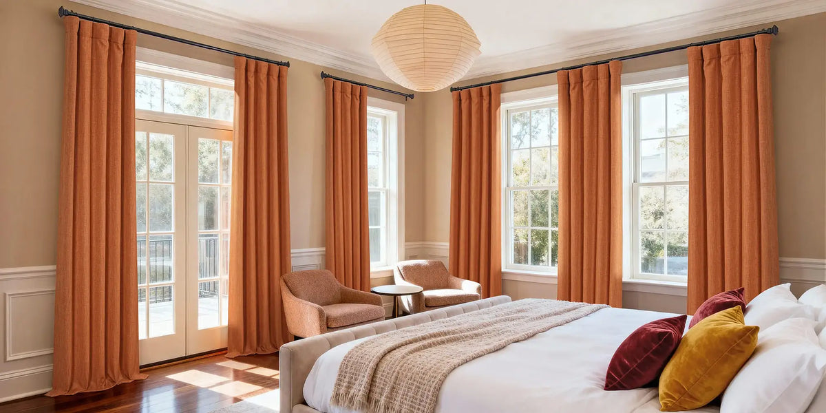 Traditional Bedroom — Orange Linen at Six Windows