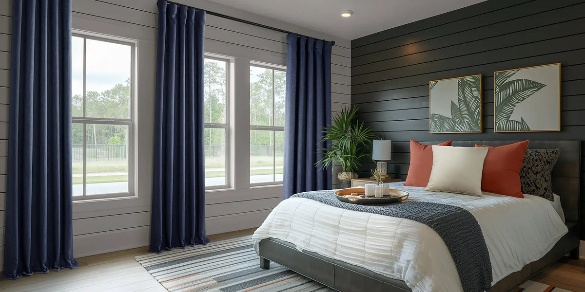 Modern Farmhouse Bedroom — Indigo Linen at the Shiplap
