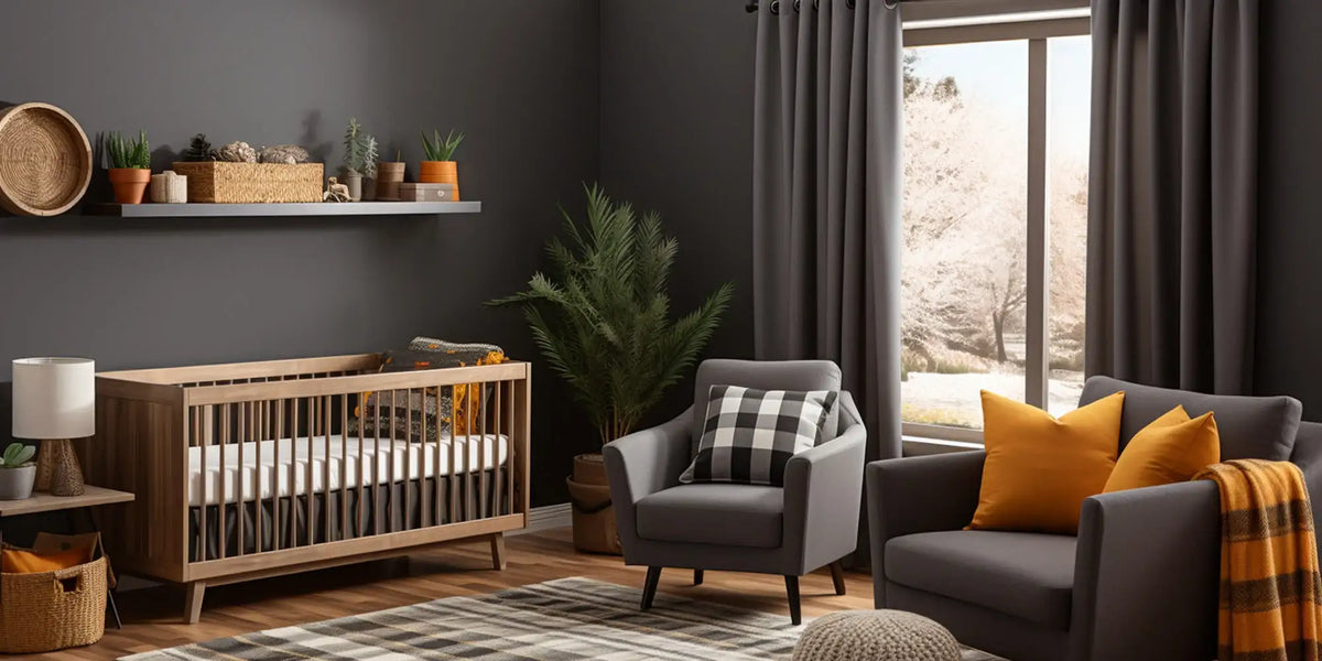 Modern Nursery — Charcoal That Commits to Nap Time