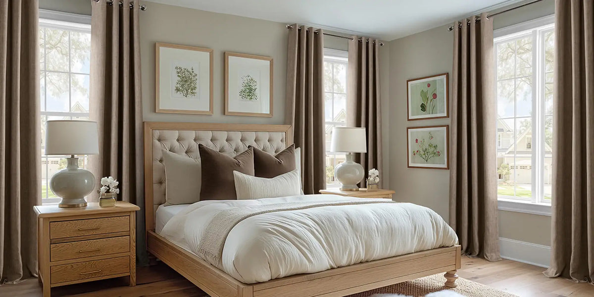 Traditional Bedroom — Cocoa Grommet Surrounds the Bed