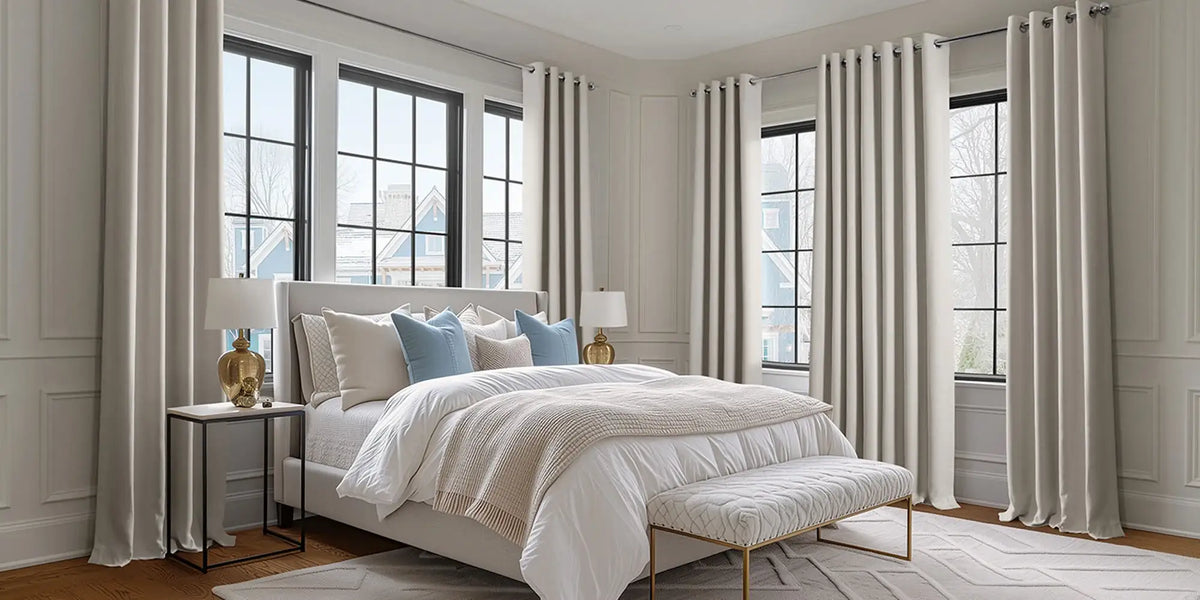 Transitional Bedroom — Grommet Linen at Rest