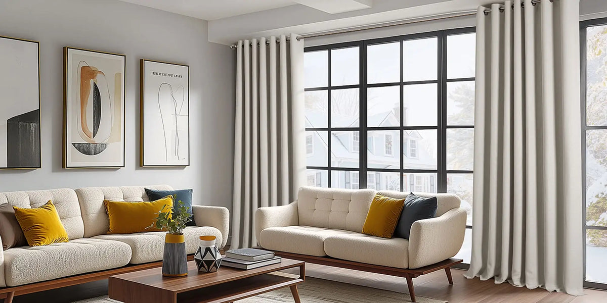 Modern Living Room — Birch Grommet, Precise and Clean