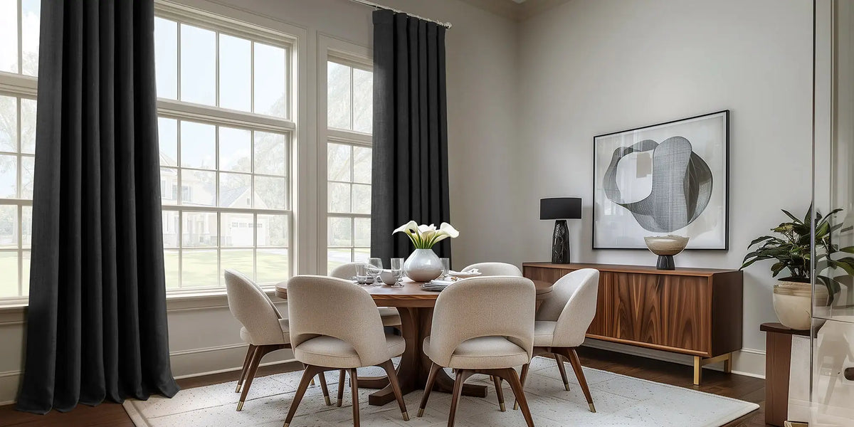 Contemporary Dining Room — Black Linen, White Space