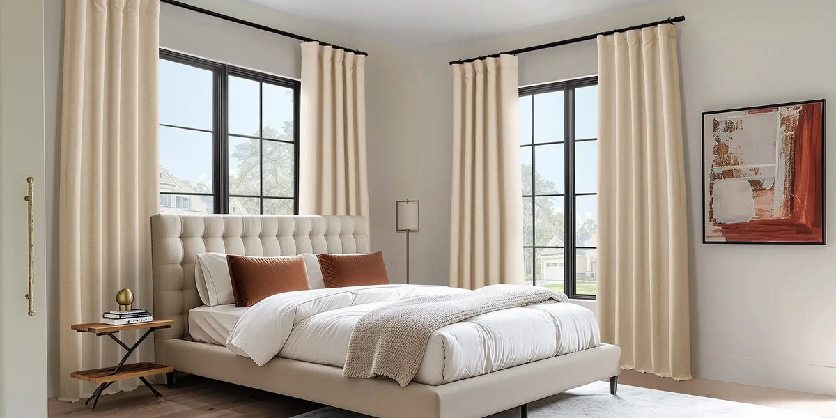 Modern Bedroom — Candlelight and Black Frames