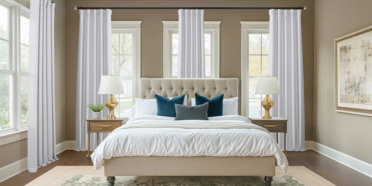 Traditional Bedroom — White Precision at Five Windows