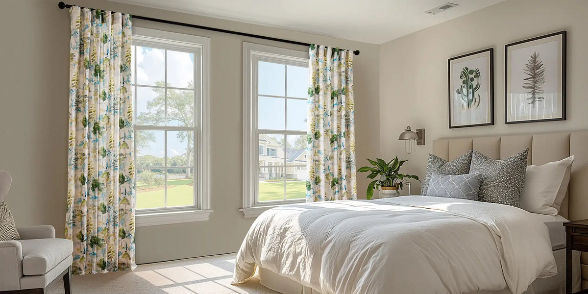 Coastal Bedroom — Grove Print at the Lake View