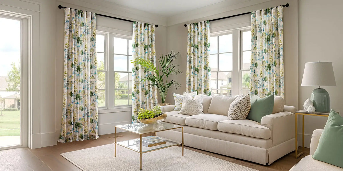 Coastal Living Room — Watercolor Grove Print in Florida