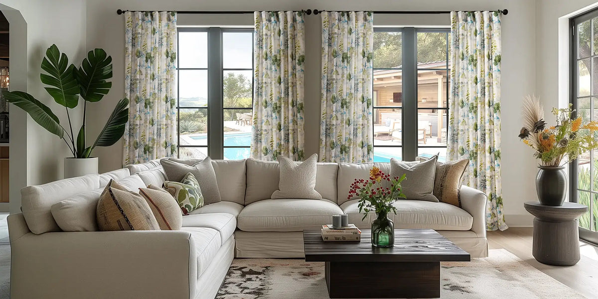 Organic Living Room — Grove Print at the Pool View