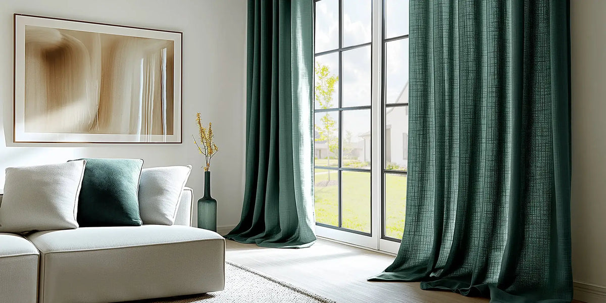 Organic Modern Living Room — Green Linen and a View