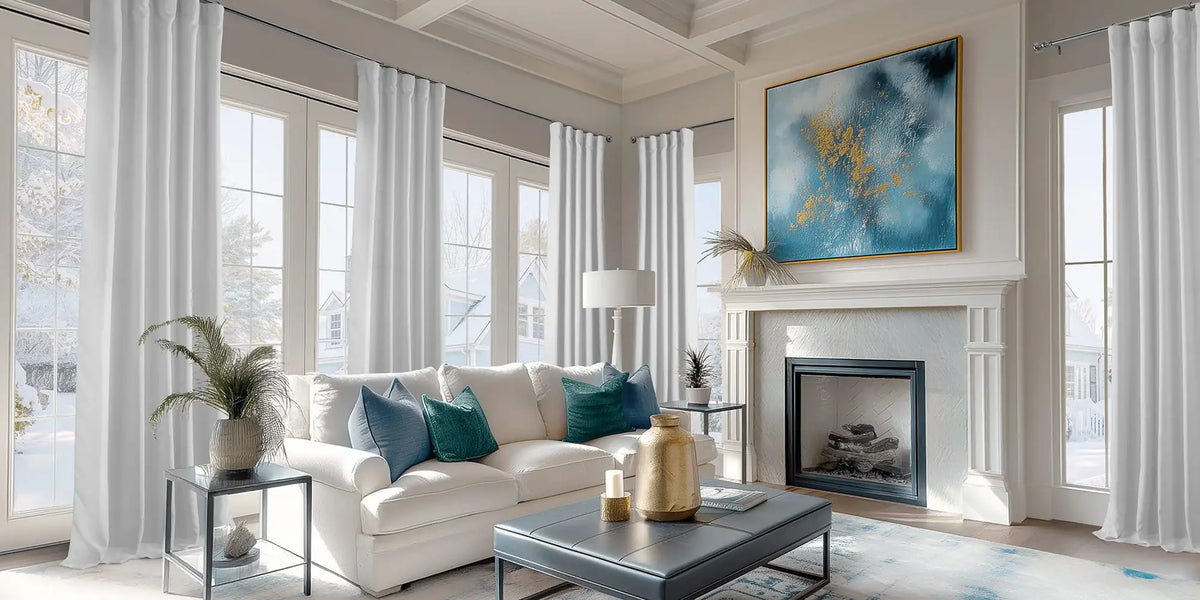 Contemporary Living Room — White Linen and the Winter View