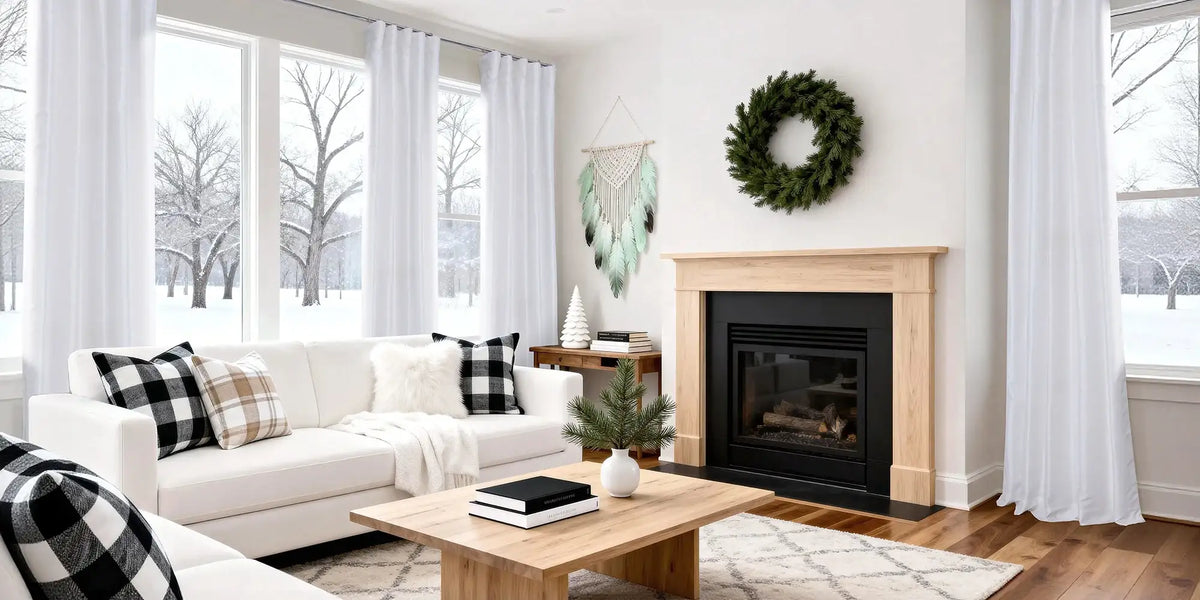 Modern Farmhouse Living Room — Ice Silk at the Winter Fireplace