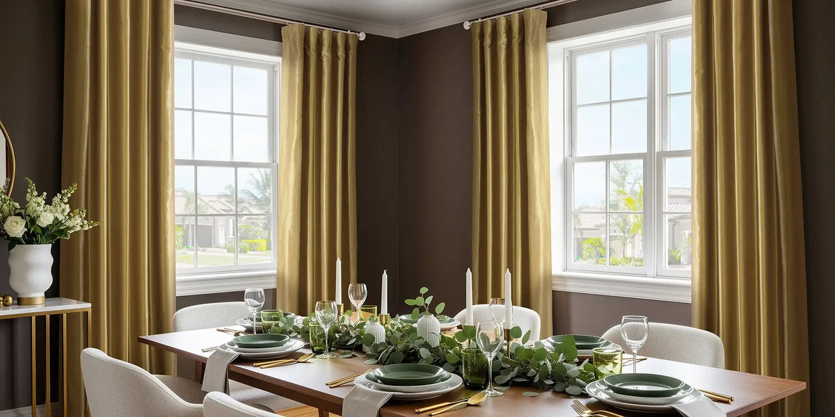 Glamorous Dining Room — Gold Silk for a Special Occasion