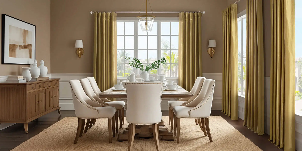 Traditional Dining Room — Gold Silk and the Florida Garden