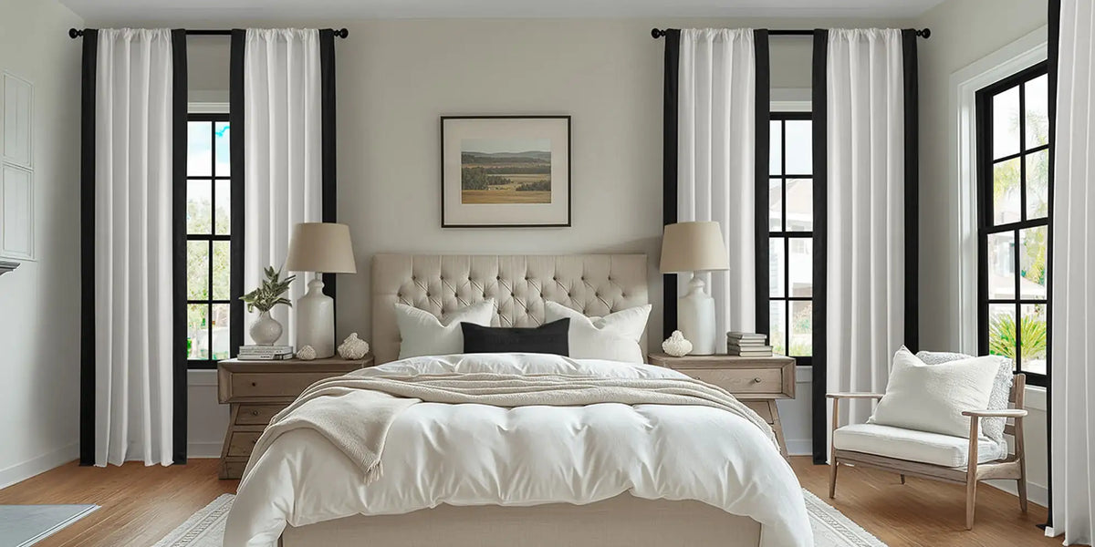 Coastal Farmhouse Bedroom — Bold Border by the Palms