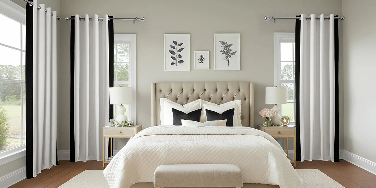 Contemporary Bedroom — The Black Border Frames the Bed