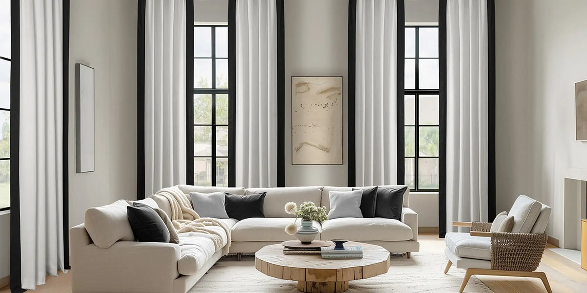 Modern Living Room — Black Border at Double Height