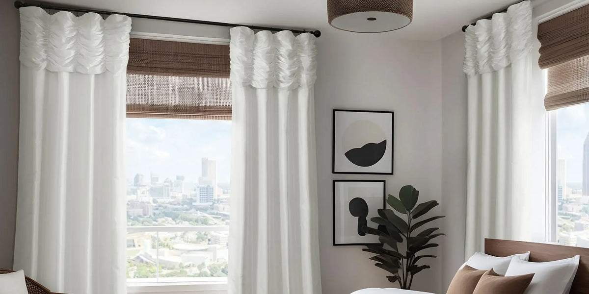Urban Contemporary Bedroom — Ruched Silk and the City View