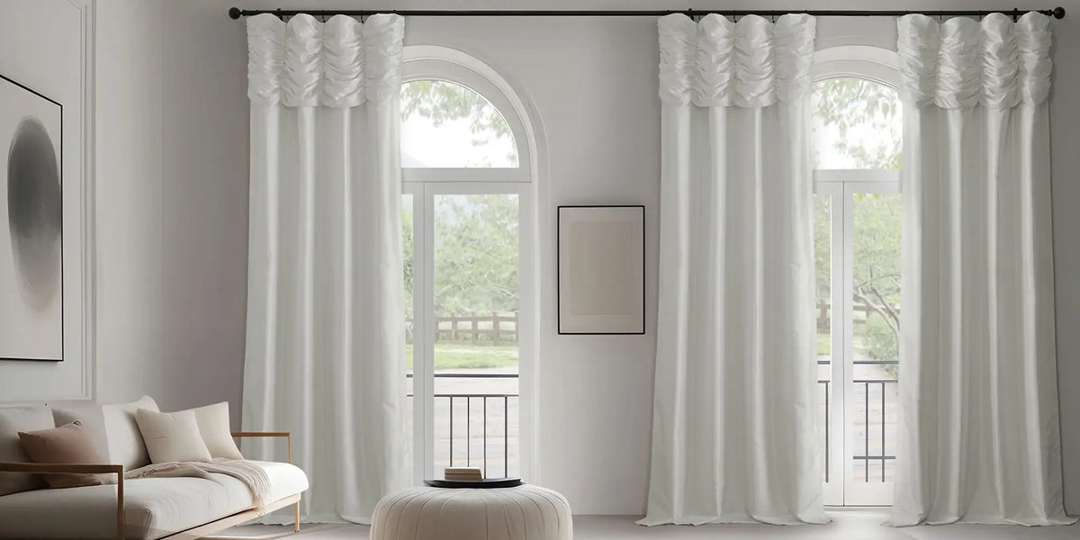 Minimalist Living Room — White Ruched Silk at the Arches