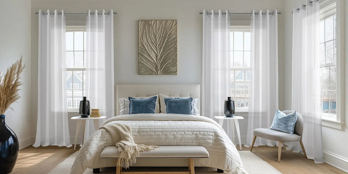 Transitional Bedroom — Sheer White, Perfectly Placed