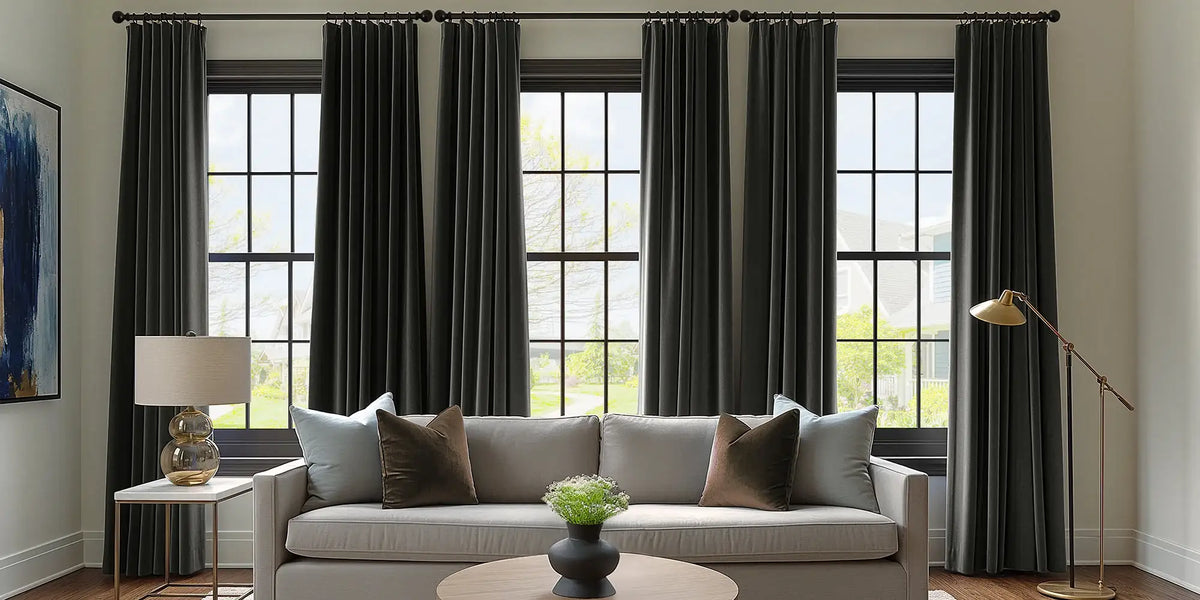 Contemporary Living Room — The Gunmetal Velvet Wall