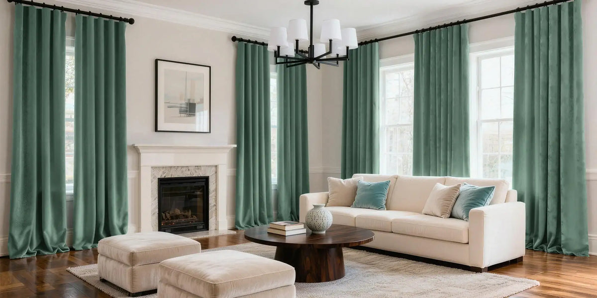Traditional Living Room — Aqua That Anchors