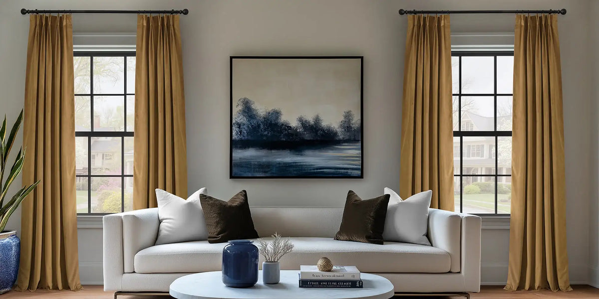 Transitional Living Room — Symmetry in Gold