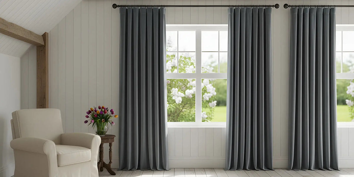 Farmhouse Living Room — Cool Velvet for a Spring Garden View